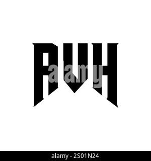 AVH letter logo design for technology company. AVH logo design black ...