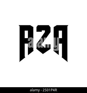AZA letter logo design for technology company. AZA logo design black and white color combination. AZA logo, AZA vector, AZA design, AZA icon, AZA alph Stock Vector