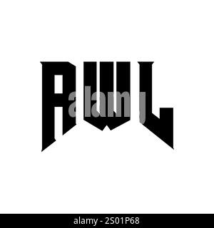 AWL letter logo design for technology company. AWL logo design black and white color combination. AWL logo, AWL vector, AWL design, AWL icon, AWL alph Stock Vector