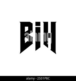 BIH letter logo design for technology company. BIH logo design black ...