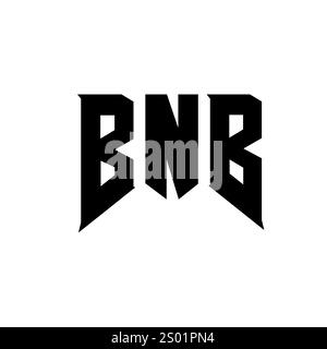BNB letter logo design for technology company. BNB logo design black and white color combination. BNB logo, BNB vector, BNB design, BNB icon, BNB alph Stock Vector