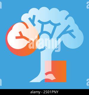 Tree with snow branch  line black icon. Sign for web page, mobile app, button, logo. Vector isolated button. Editable stroke. Stock Vector