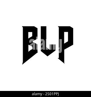 BLP letter logo design for technology company. BLP logo design black and white color combination. BLP logo, BLP vector, BLP design, BLP icon, BLP alph Stock Vector