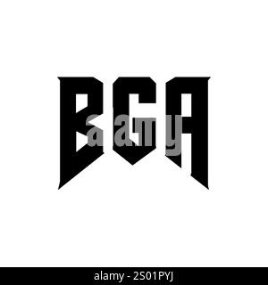 BGA letter logo design for technology company. BGA logo design black ...