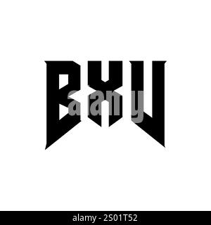 BXV letter logo design for technology company. BXV logo design black and white color combination. BXV logo, BXV vector, BXV design, BXV icon, BXV alph Stock Vector