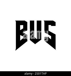 BUS letter logo design for technology company. BUS logo design black and white color combination. BUS logo, BUS vector, BUS design, BUS icon, BUS alph Stock Vector