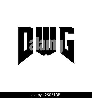 DWG letter logo design for technology company. DWG logo design black and white color combination. DWG logo, DWG vector, DWG design, DWG icon, DWG alph Stock Vector
