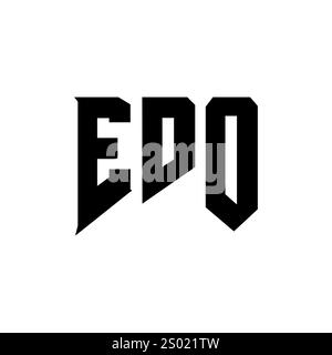 EDO letter logo design for technology company. EDO logo design black and white color combination. EDO logo, EDO vector, EDO design, EDO icon, EDO alph Stock Vector
