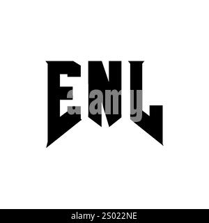ENL letter logo design for technology company. ENL logo design black ...