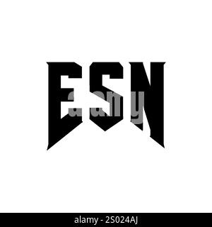 ESN letter logo design for technology company. ESN logo design black ...