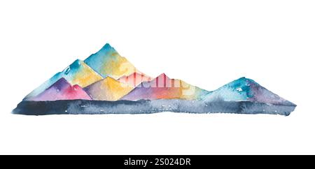 Watercolor painting of a mountain Stock Vector