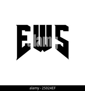 EWS letter logo design for technology company. EWS logo design black and white color combination. EWS logo, EWS vector, EWS design, EWS icon, EWS alph Stock Vector