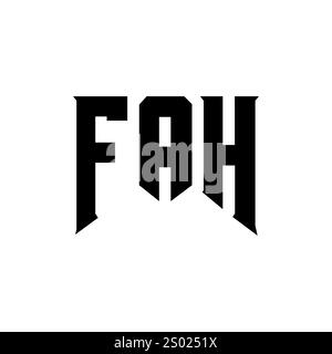 FAH letter logo design for technology company. FAH logo design black ...