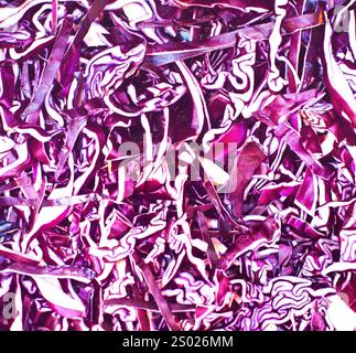 finely chopped Red cabbage, close up Stock Photo