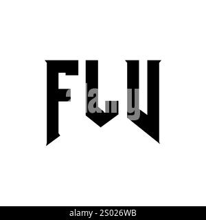 FLV letter logo design for technology company. FLV logo design black and white color combination. FLV logo, FLV vector, FLV design, FLV icon, FLV alph Stock Vector