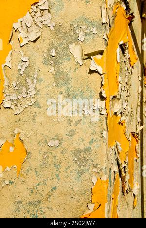 peeling paint and plaster - Punta Arenas, Chile Stock Photo