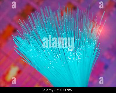 Fiber optics lights abstract background Stock Photo