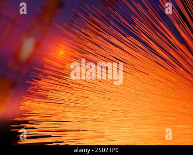 Fiber optics lights abstract background Stock Photo