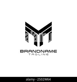 modern initial YM logo design vector Stock Vector
