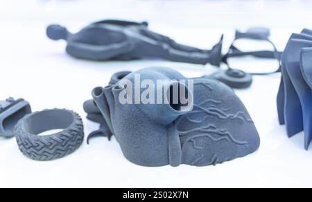 Model of human heart made by 3d printer,Concept new modern printing technology Stock Photo