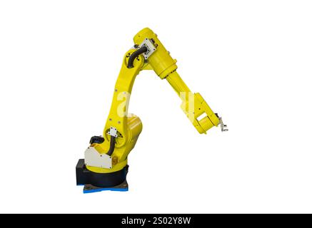 Industrial Robotic Arm isolated on white Stock Photo