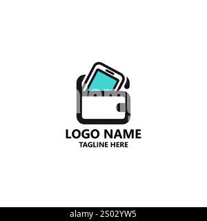 gadget wallet logo design vector Stock Vector
