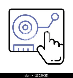 Vinyl record vector design, icon of music disc in modern style Stock Vector