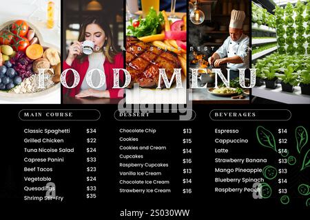 Restaurant food menu poster design template Stock Vector