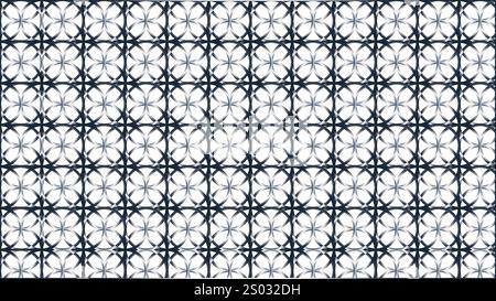 Silver floral seamless glossy circles overlapping pattern Stock Vector