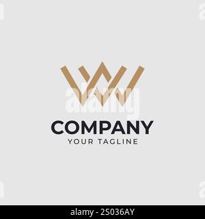 Initial letter WV logo design template Stock Vector