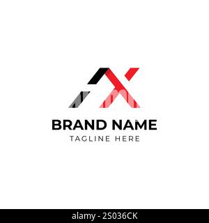 Abstract initial letter AX XA logo design Stock Vector