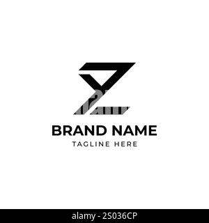 Creative Initial letter yz or zy monogram logo design template Stock Vector