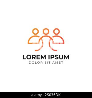 Community human logo vector team work icon isolated Stock Vector