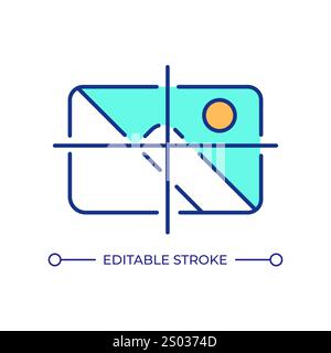 Vision transformer RGB color icon. Image recognition technology. Processing graphic files with AI technology. Digital content. Isolated vector illustr Stock Vector