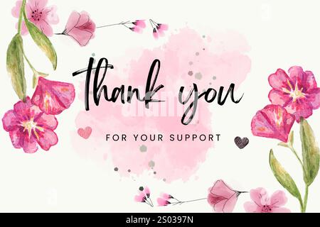 Thank you card template Stock Vector
