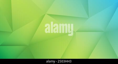 Green and Blue 3D Glowing Triangles, Modern Style Glowing Geometric Shapes Pattern, Abstract Futuristic Vector Background, Texture Design, Vector Temp Stock Vector