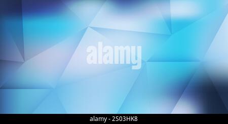 Blue 3D Glowing Triangles, Modern Style Glowing Geometric Shapes Pattern, Abstract Futuristic Vector Background, Texture Design, Vector Template Stock Vector