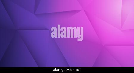 Purple 3D Glowing Triangles, Modern Style Glowing Geometric Shapes Pattern, Abstract Futuristic Vector Background, Texture Design, Vector Template Stock Vector