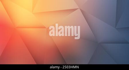 Brown, Yellow, Red and Blue 3D Glowing Triangles, Modern Style Glowing Geometric Shapes Pattern, Abstract Futuristic Vector Background, Texture Design Stock Vector