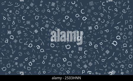 Various Blue Random Randomly Placed, Sized and Oriented Mix of Latin ...