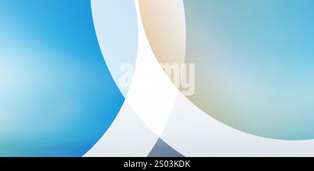 White and Blue Minimal Geometric Pattern Background With Thick White Circles, Multi Purpose Template, Round Shapes Composition,Poster, Header or Landi Stock Vector