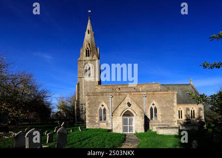 All Saints Church and Pilton Manor, Pilton village, Northamptonshire, England, UK Stock Photo