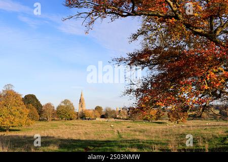 All Saints Church and Pilton Manor, Pilton village, Northamptonshire, England, UK Stock Photo