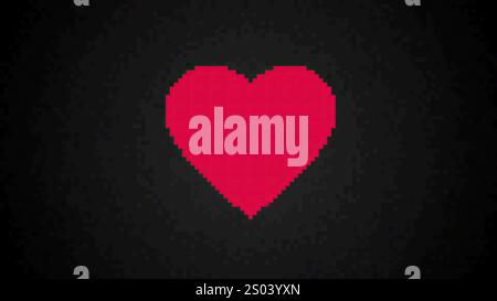 Pixel art Heart. Computer generated Stock Photo