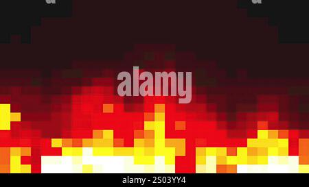Pixel art fire. Computer generated Stock Photo
