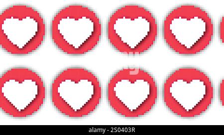 Pixel art Heart. Computer generated Stock Photo