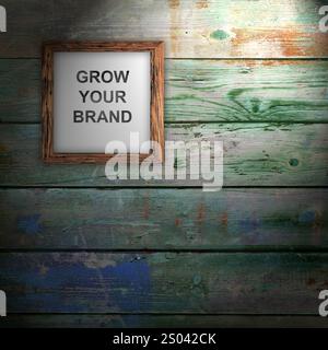 Grow your brand words on piece of paper. Business concept. Stock Photo