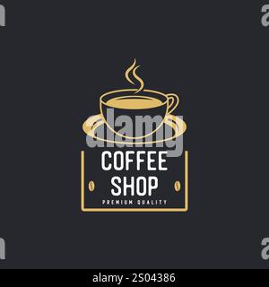 coffee shop logo design template Stock Vector