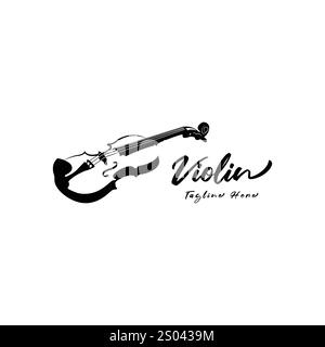 Stylized violin icon logo vector. Stock Vector