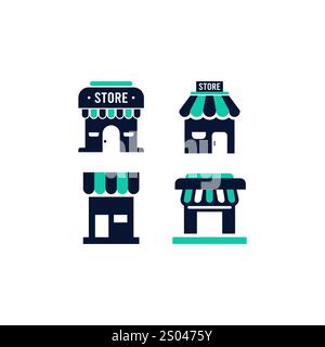 Shop design icons set. Store Icon Vector Illustration Stock Vector